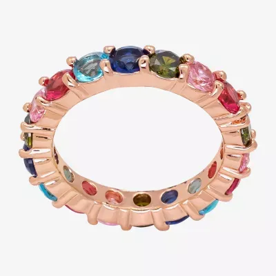 Sparkle Allure 4MM Multi Color Crystal 18K Rose Gold Over Brass Band