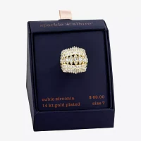 Sparkle Allure Cubic Zirconia 14K Gold Over Brass Band