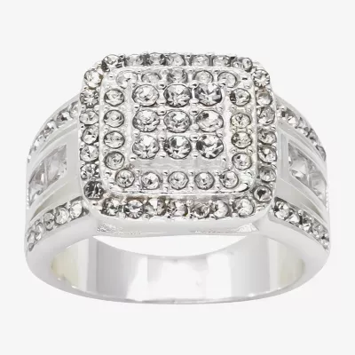 Sparkle Allure Cubic Zirconia Pure Silver Over Brass Cocktail Ring