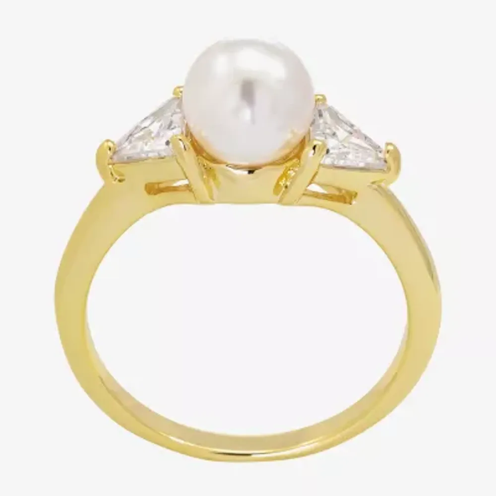 Sparkle Allure Simulated Pearl 14K Gold Over Brass Band