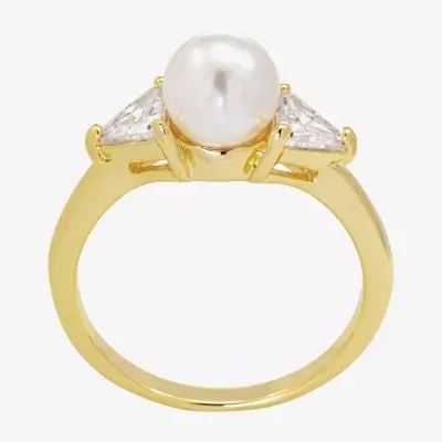 Sparkle Allure Simulated Pearl 14K Gold Over Brass Band