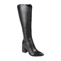 Journee Signature Womens Laila Stacked Heel Dress Boots