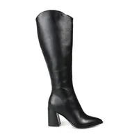 Journee Signature Womens Laila Stacked Heel Dress Boots