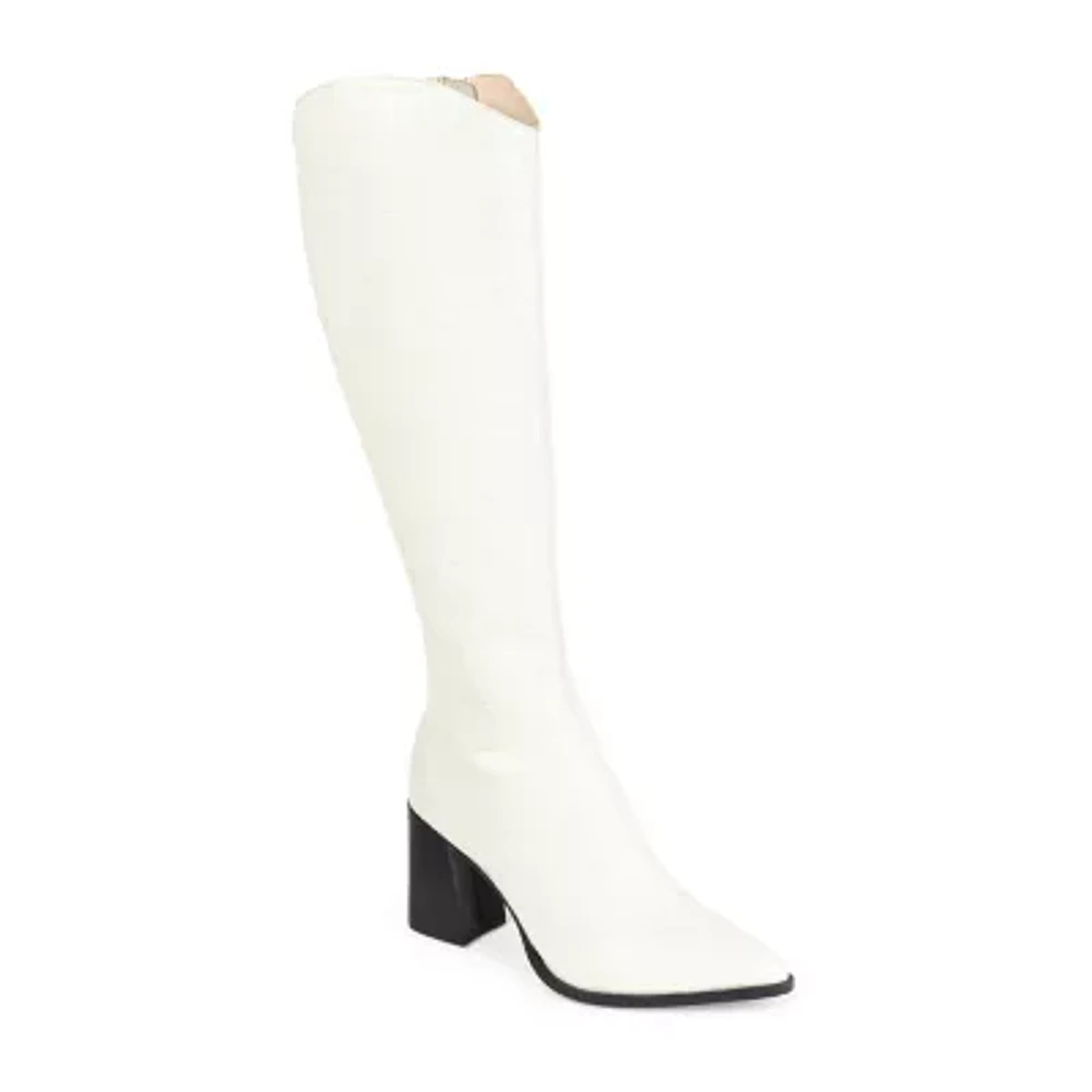 Journee Signature Womens Laila Stacked Heel Dress Boots