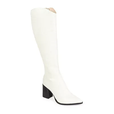 Journee Signature Womens Laila Stacked Heel Dress Boots
