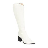 Journee Signature Womens Laila Stacked Heel Dress Boots