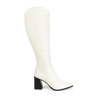 Journee Signature Womens Laila Stacked Heel Dress Boots