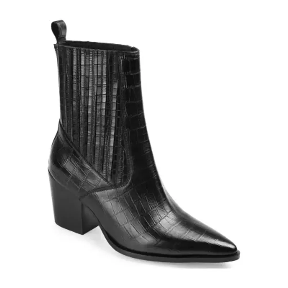 Journee Signature Womens Markka Stacked Heel Booties