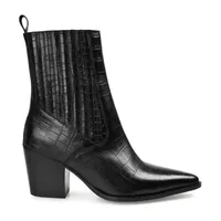 Journee Signature Womens Markka Stacked Heel Booties