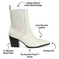 Journee Signature Womens Markka Stacked Heel Booties