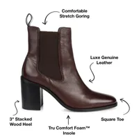 Journee Signature Womens Rowann Stacked Heel Booties