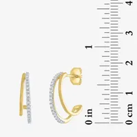 (G-H / Si2-I1) C-Hoop 1/6 CT. T.W. Lab Grown White Diamond 10K Gold 16mm Circle Hoop Earrings