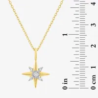 Diamond Addiction North Star (I-J / Si2-I1) Womens 1/10 CT. T.W. Lab Grown White Diamond 14K Gold Over Silver Star Pendant Necklace