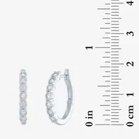 1/4 CT. T.W. Natural White Diamond Sterling Silver 20mm Hoop Earrings