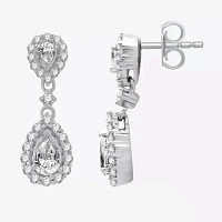 (G-H / Si2-I1) 1 CT. T.W. Lab Grown White Diamond 10K White Gold Pear Drop Earrings