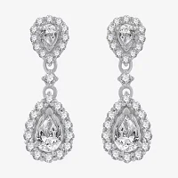 (G-H / Si2-I1) 1 CT. T.W. Lab Grown White Diamond 10K White Gold Pear Drop Earrings