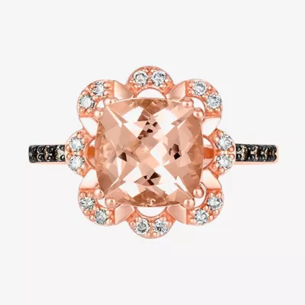 Le Vian® Grand Sample Sale™ Ring featuring / CT. Peach Morganite™ 1/ CT. Chocolate Diamonds® / CT. Nude Diamonds™ set in 14K Strawberry Gold