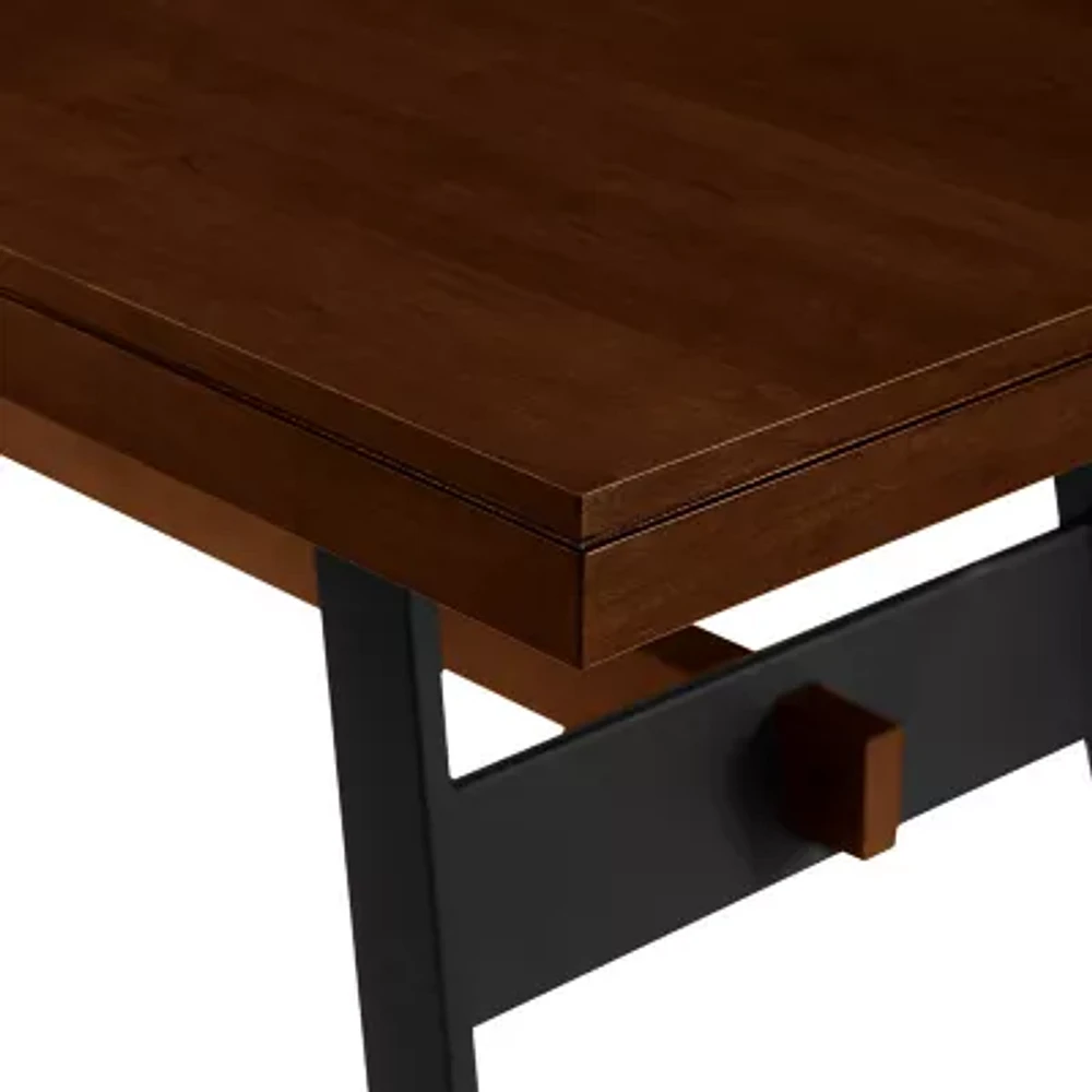 Rectangular Wood-Top Dining Table