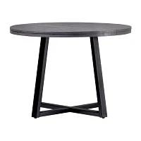 Round Wood-Top Dining Table