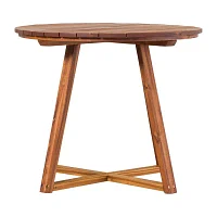 Round Wood-Top Dining Table