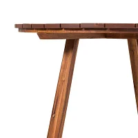 Round Wood-Top Dining Table