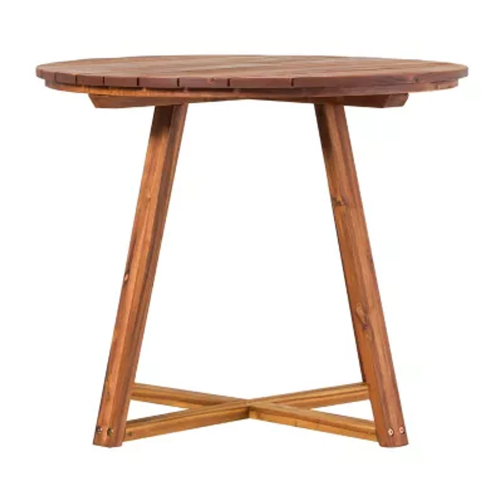 Round Wood-Top Dining Table