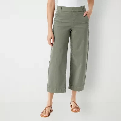 Gloria Vanderbilt® Amanda Shape Effect Womens High Rise Wide Leg Cropped Pants