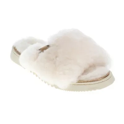 Dearfoams Fireside Cairns Genuine Shearling Womens Slip-On Slippers