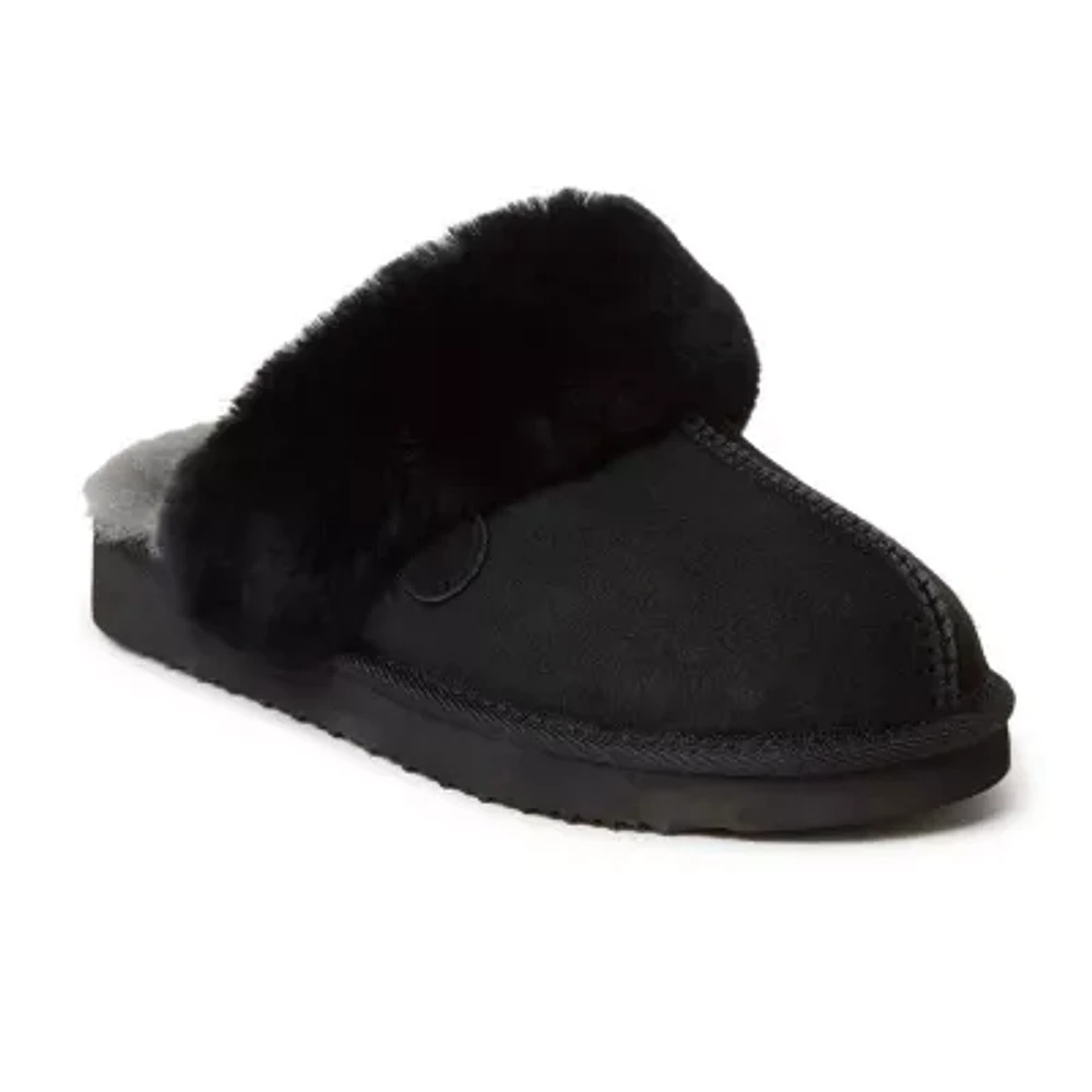 Dearfoams Fireside Sydney Genuine Shearling Womens Moccasin Slippers