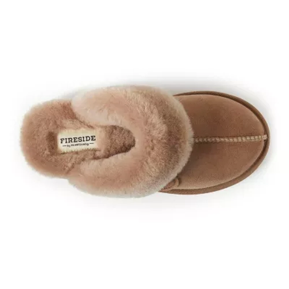 Dearfoams Fireside Sydney Genuine Shearling Womens Moccasin Slippers