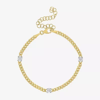 Diamond Addiction (G-H / Si2-I1) 10K Gold 8 Inch Hollow Curb Chain Bracelet
