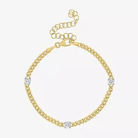 Diamond Addiction (G-H / Si2-I1) 10K Gold 8 Inch Hollow Curb Chain Bracelet