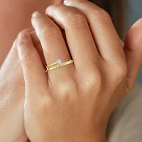 Diamond Addiction (G-H / Si2-I1) Womens 1/10 CT. T.W. Lab Grown White 14K Gold Over Silver Cocktail Ring