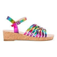 Thereabouts Big Girls Olive Wedge Sandals