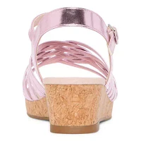 Thereabouts Big Girls Olive Wedge Sandals