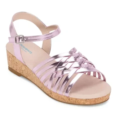 Thereabouts Big Girls Olive Wedge Sandals