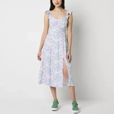 Arizona Womens Floral Midi Slip Dress Juniors