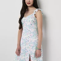 Arizona Womens Floral Midi Slip Dress Juniors