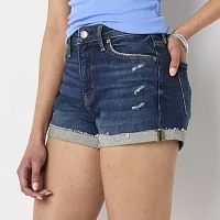 Arizona Womens High Rise Shortie Short-Juniors