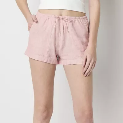 Arizona Womens Mid Rise Pull-On Short Juniors