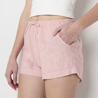 Arizona Womens Mid Rise Pull-On Short Juniors