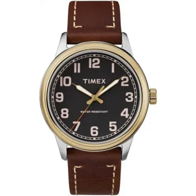 Timex Heritage Mens Brown Leather Strap Watch Tw2r22900jt