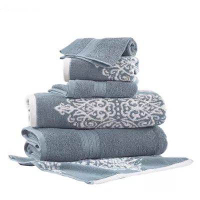 Pacific Coast Textiles Artesia Damask Yarn Dyed 6-pc. Jacquard Bath Towel Set