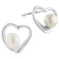 Silver Treasures Cultured Freshwater Pearl Sterling Silver 9mm Stud Earrings