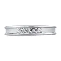 5.5MM 1/5 CT. T.W. Genuine Cubic Zirconia Sterling Silver Wedding Band