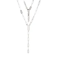 Paris 1901 By Charles Garnier Womens White Cubic Zirconia Sterling Silver Y Necklace