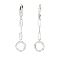 Paris 1901 By Charles Garnier White Cubic Zirconia Sterling Silver Drop Earrings