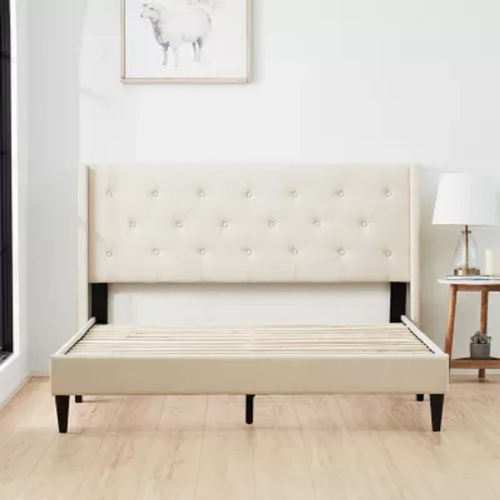 The Dream Collection by Lucid® Upholstered Wing Back Bed