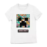 Little & Big Girls Crew Neck Short Sleeve Minecraft Graphic T-Shirt