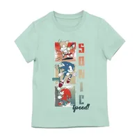 Little & Big Girls Crew Neck Short Sleeve Sonic the Hedgehog Graphic T-Shirt